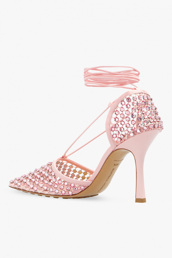 Pink 'Sparkle Stretch' heeled shoes Bottega Veneta